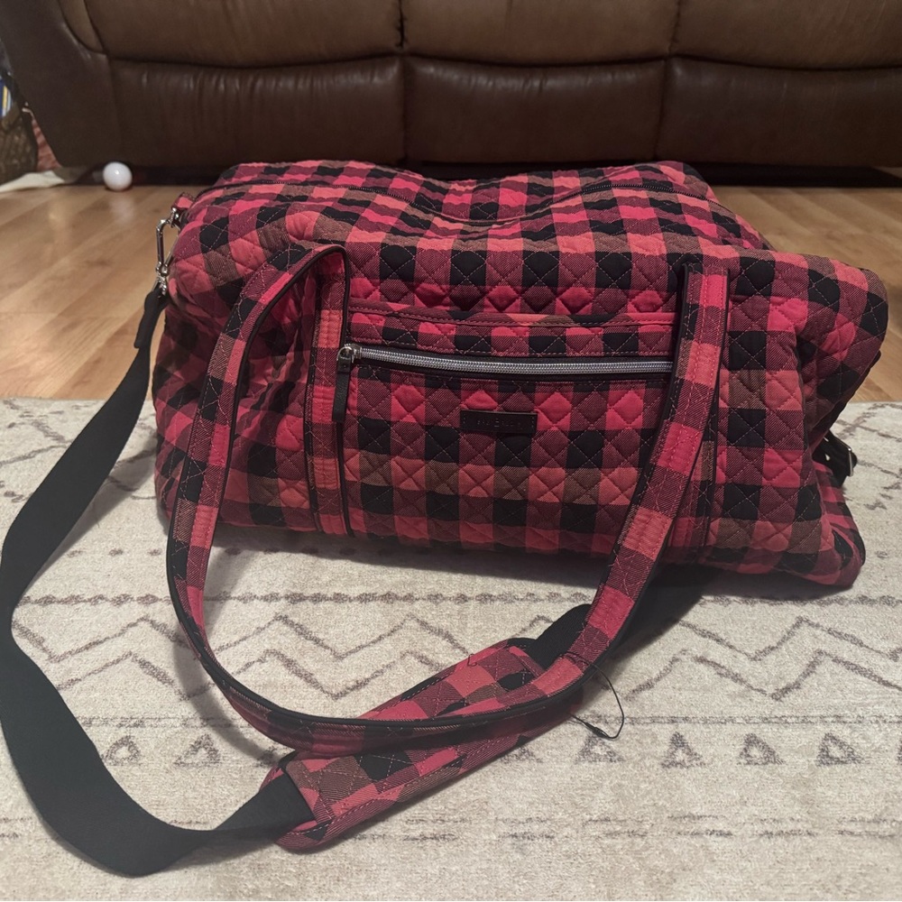Vera Bradley travel duffle bag in a buffalo plaid
